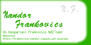 nandor frankovics business card